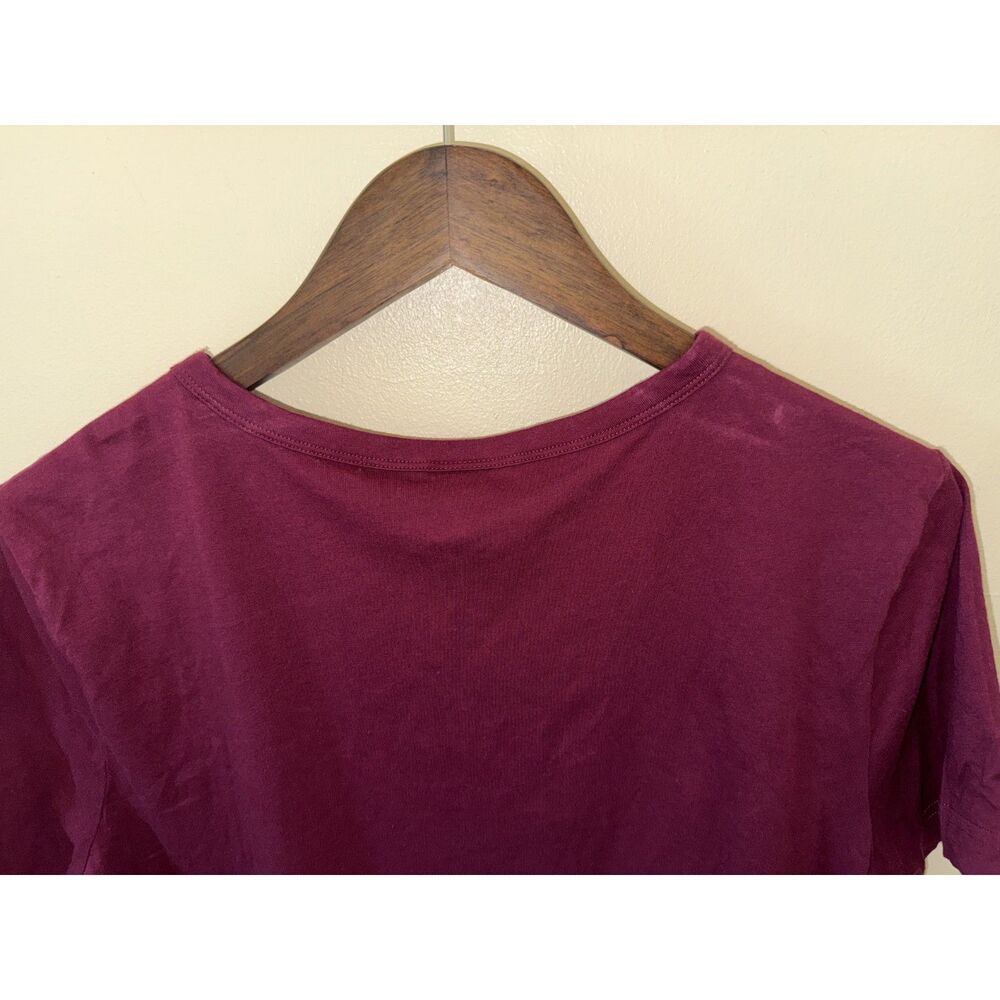 PINK Victoria's Secret Maroon Strappy Cage V-Neck Tee S - Picture 5 of 9